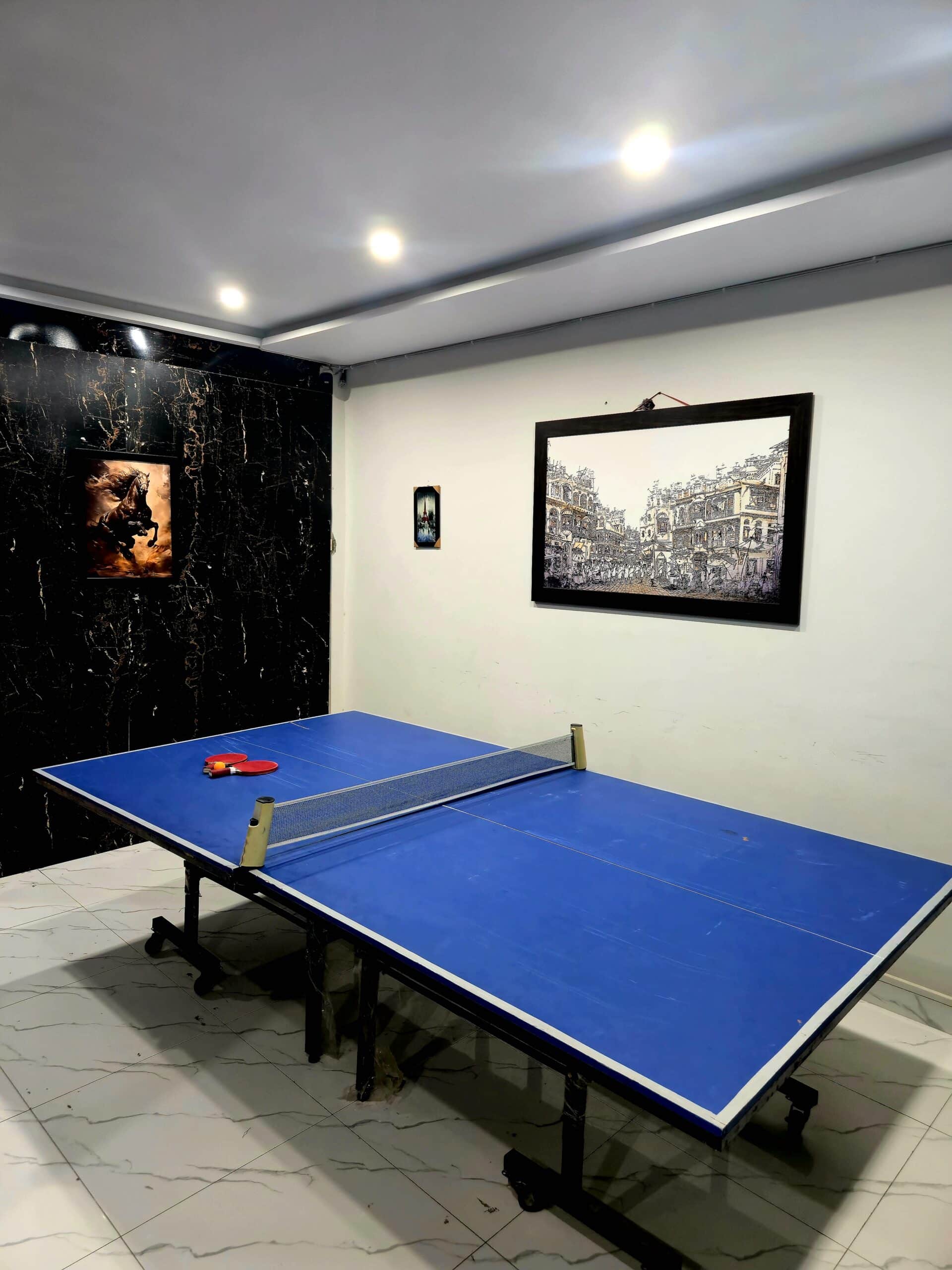 Physical activity area with table tennis